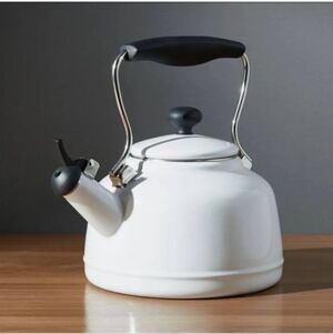 Chantal Vintage White Steel Enamel Tea Kettle